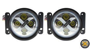 Aurora ALO-R4T3-EA-F LED фара (2шт.) 10см 40W &ndash; ближнього світла, DRL&ndash;янтарний, врізна установка, світлодіодна кругла з денним ходовим вогнем ALO-R4T3-EA-F-1PCS-NO фото