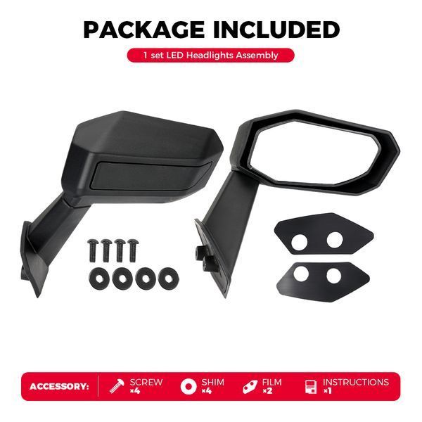 Дзеркала бокові на двері для BRP Can-am Maverick X3, Kemimoto B0106-07401BK, 715004236 B0106-07401BK фото