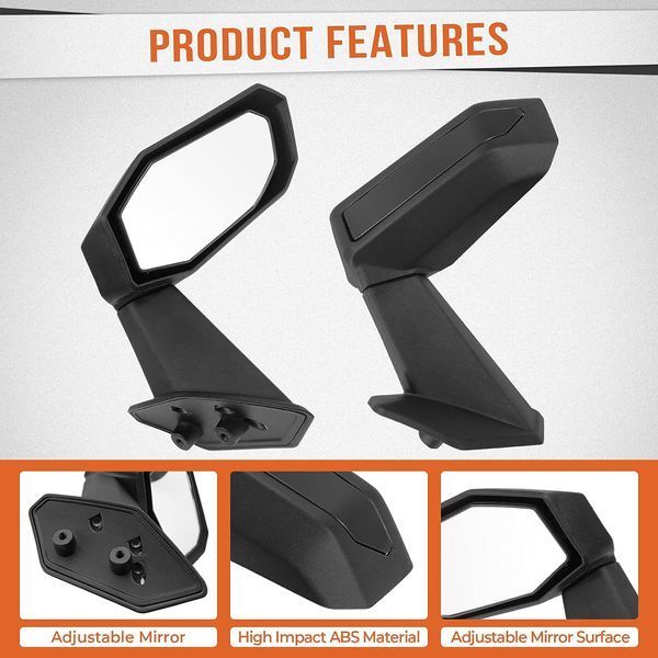Дзеркала бокові на двері для BRP Can-am Maverick X3, Kemimoto B0106-07401BK, 715004236 B0106-07401BK фото