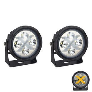 Aurora ALO-R4T3-PA LED фара (2шт.) 10см 40W &ndash; дальнього світла, DRL&ndash;янтарний, світлодіодна кругла з денним ходовим вогнем ALO-R4T3-PA-1PCS-NO фото