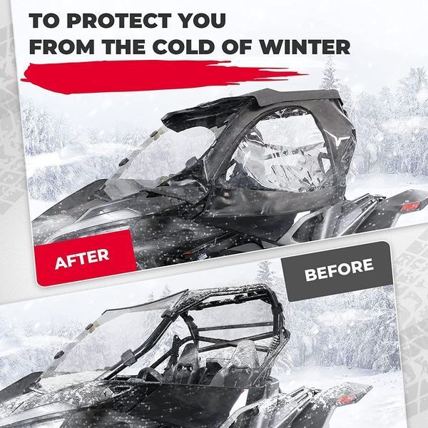 Верхні м'які вікна на двері для CFMoto ZForce 1000 2020+/CFMOTO ZFORCE 950 2020+, Kemimoto B0110-09401BK B0110-09401BK фото