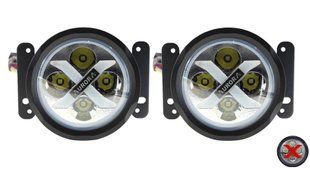 Aurora ALO-R4T3-PR-F LED фара (2шт.) 10см 40W &ndash; дальнього світла, DRL&ndash;червоний, врізна установка, світлодіодна кругла з денним ходовим вогнем ALO-R4T3-PR-F-1PCS-NO фото