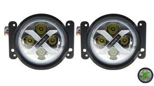 Aurora ALO-R4T3-PG-F LED фара (2шт.) 10см 40W &ndash; дальнього світла, DRL&ndash;зелений, врізна установка, світлодіодна кругла з денним ходовим вогнем ALO-R4T3-PG-F-1PCS-NO фото