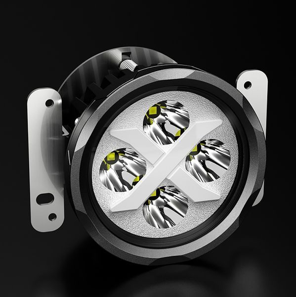 Aurora ALO-R4T3-PG-F LED фара (2шт.) 10см 40W &ndash; дальнього світла, DRL&ndash;зелений, врізна установка, світлодіодна кругла з денним ходовим вогнем ALO-R4T3-PG-F-1PCS-NO фото