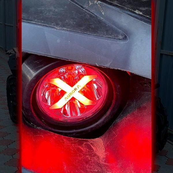Aurora ALO-R4T3-PG-F LED фара (2шт.) 10см 40W &ndash; дальнього світла, DRL&ndash;зелений, врізна установка, світлодіодна кругла з денним ходовим вогнем ALO-R4T3-PG-F-1PCS-NO фото