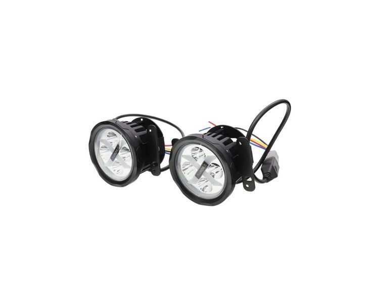 Aurora ALO-R4T3-PG-F LED фара (2шт.) 10см 40W &ndash; дальнього світла, DRL&ndash;зелений, врізна установка, світлодіодна кругла з денним ходовим вогнем ALO-R4T3-PG-F-1PCS-NO фото