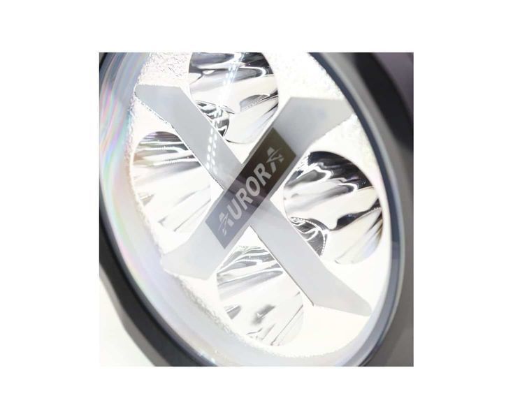 Aurora ALO-R4T3-PG-F LED фара (2шт.) 10см 40W &ndash; дальнього світла, DRL&ndash;зелений, врізна установка, світлодіодна кругла з денним ходовим вогнем ALO-R4T3-PG-F-1PCS-NO фото