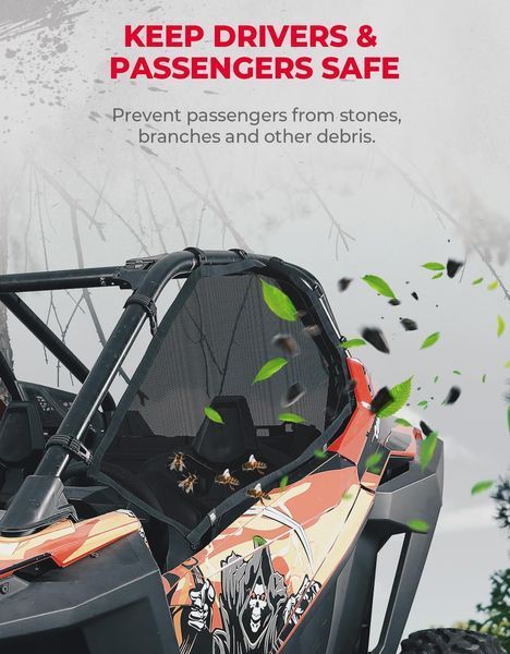 Захисні сітки на двері для Polaris RZR PRO XP/RZR PRO R, Kemimoto B0102-00501BK B0102-00501BK фото