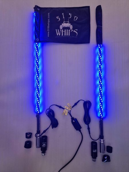 LED флагштоки 5150Whips 187 3ft (94см), комплект 2шт., можливість підключення стопів та поворотників, керування через додаток 5150WHIPS-187-3FT фото