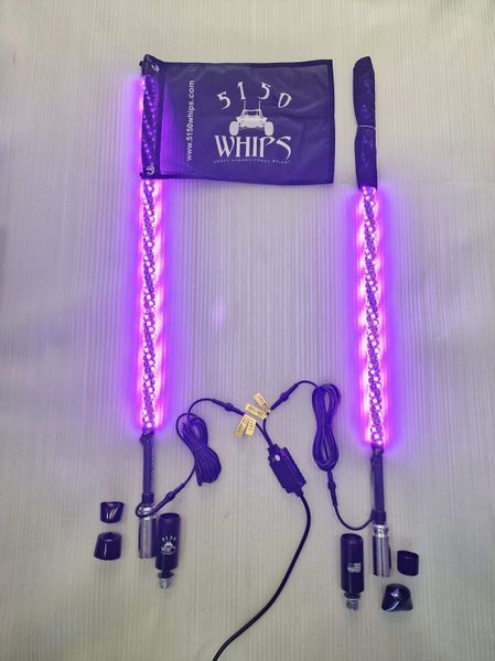 LED флагштоки 5150Whips 187 3ft (94см), комплект 2шт., можливість підключення стопів та поворотників, керування через додаток 5150WHIPS-187-3FT фото