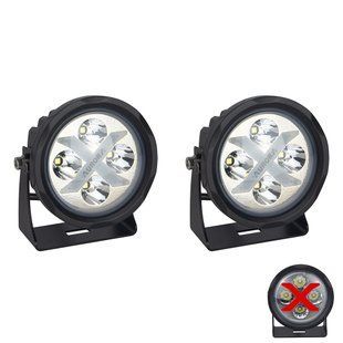Aurora ALO-R4T3-ER LED фара (2шт.) 10см 40W &ndash; ближнього світла, DRL&ndash;червоний, світлодіодна кругла з денним ходовим вогнем ALO-R4T3-ER-1PCS-NO фото