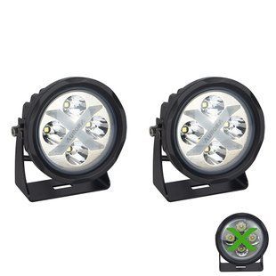 Aurora ALO-R4T3-EG LED фара (2шт.) 10см 40W &ndash; ближнього світла, DRL&ndash;зелений, світлодіодна кругла з денним ходовим вогнем ALO-R4T3-EG-1PCS-NO фото
