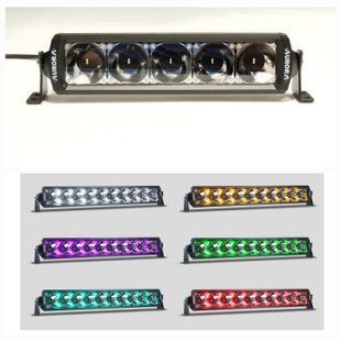 Aurora ALO-D6T-10-P23Q &mdash; LED балка 30см 75W дальнього світла (Spot), з (DRL) денним ходовим вогнем &ndash; RGB ALO-D6T-10-P23Q-NO фото