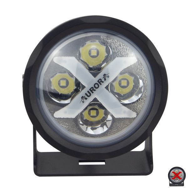 Aurora ALO-R4T3-PR LED фара (2шт.) 10см 40W &ndash; дальнього світла, DRL&ndash;червоний, світлодіодна кругла з денним ходовим вогнем ALO-R4T3-PR-1PCS-NO фото