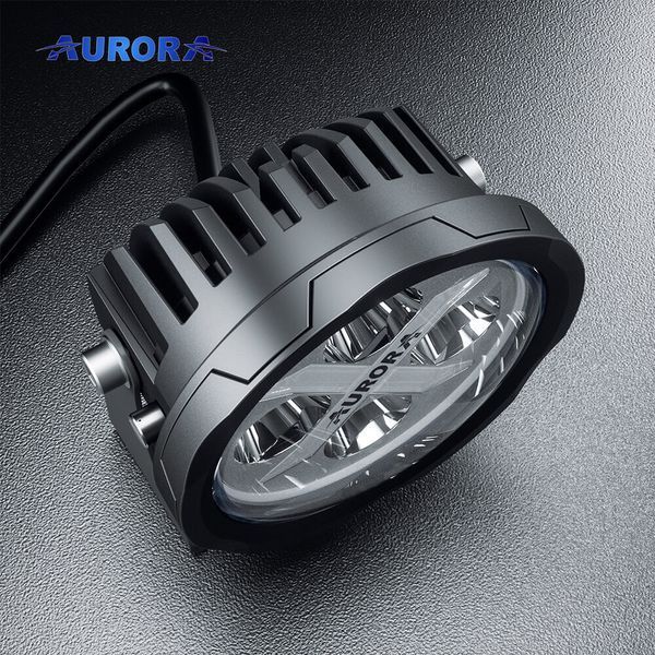 Aurora ALO-R4T3-PR LED фара (2шт.) 10см 40W &ndash; дальнього світла, DRL&ndash;червоний, світлодіодна кругла з денним ходовим вогнем ALO-R4T3-PR-1PCS-NO фото