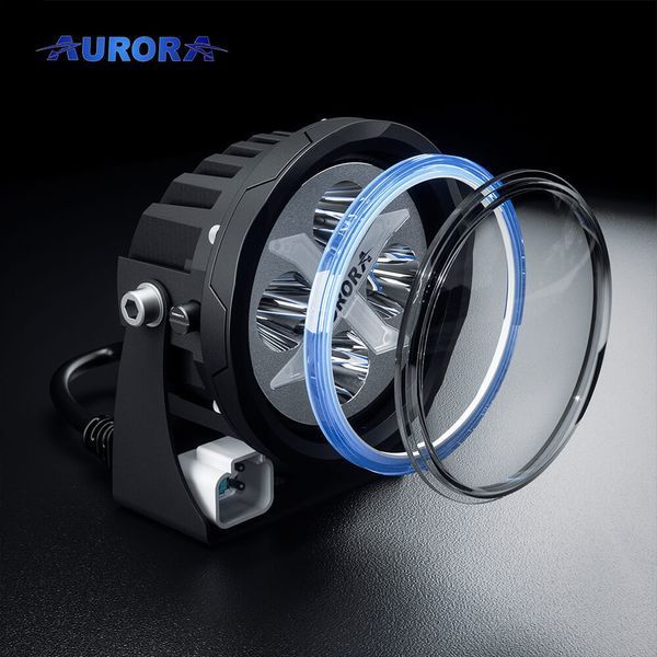 Aurora ALO-R4T3-PR LED фара (2шт.) 10см 40W &ndash; дальнього світла, DRL&ndash;червоний, світлодіодна кругла з денним ходовим вогнем ALO-R4T3-PR-1PCS-NO фото