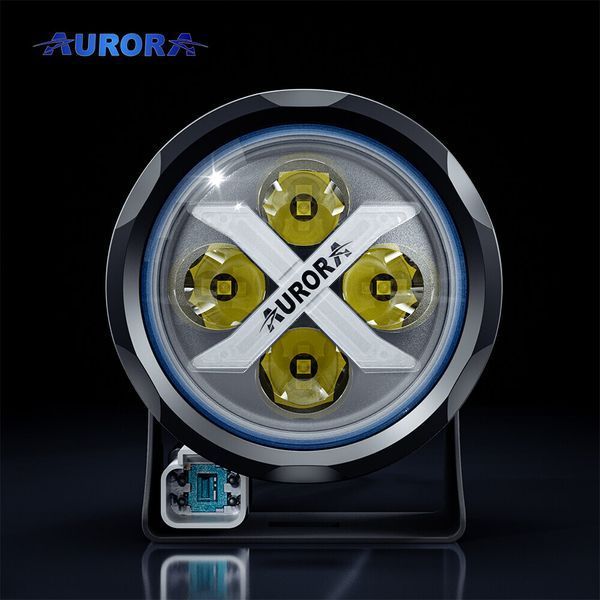 Aurora ALO-R4T3-PR LED фара (2шт.) 10см 40W &ndash; дальнього світла, DRL&ndash;червоний, світлодіодна кругла з денним ходовим вогнем ALO-R4T3-PR-1PCS-NO фото