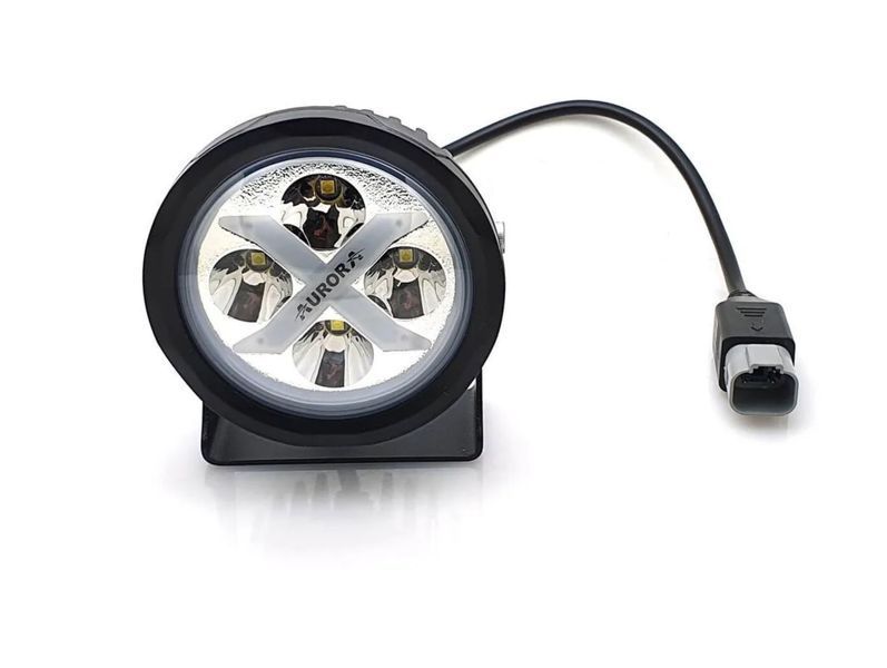 Aurora ALO-R4T3-PR LED фара (2шт.) 10см 40W &ndash; дальнього світла, DRL&ndash;червоний, світлодіодна кругла з денним ходовим вогнем ALO-R4T3-PR-1PCS-NO фото